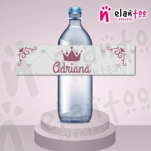 Etiqueta para Botella de Agua Corazones