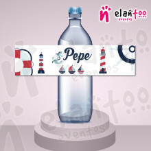 Etiquetas para botellas de Agua Marinero