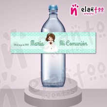 Etiqueta para Botellas de Agua Muñequita