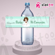 Etiqueta para Botellas de Agua Muñequita
