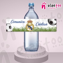 Etiquetas para Botellas de Agua Real Madrid