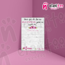 Tarjeta de Agradecimiento Flores Fucsias